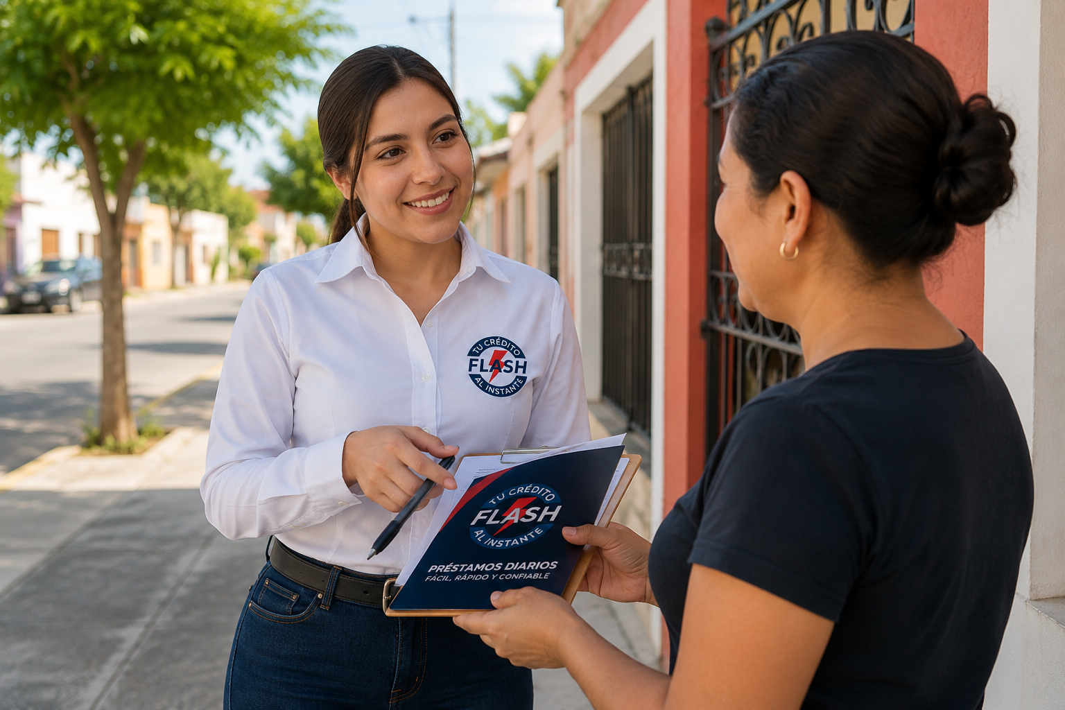 Asesor Flash atendiendo a un cliente en Mérida